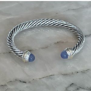David Yurman Blue Chalcedony Cable Bracelet
